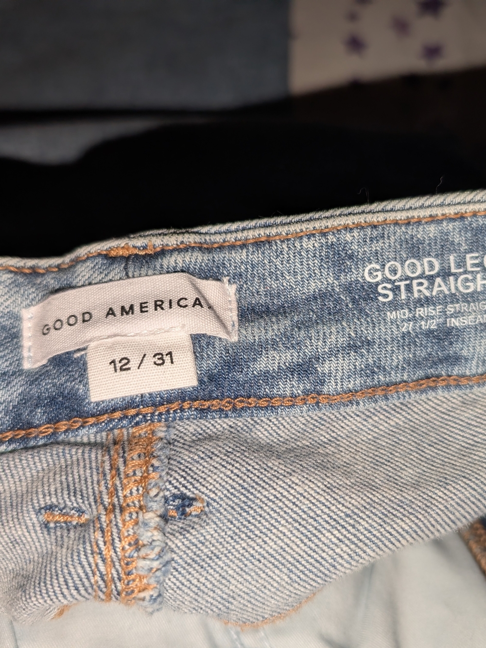 Good American Light Wash Straight Leg Jeans